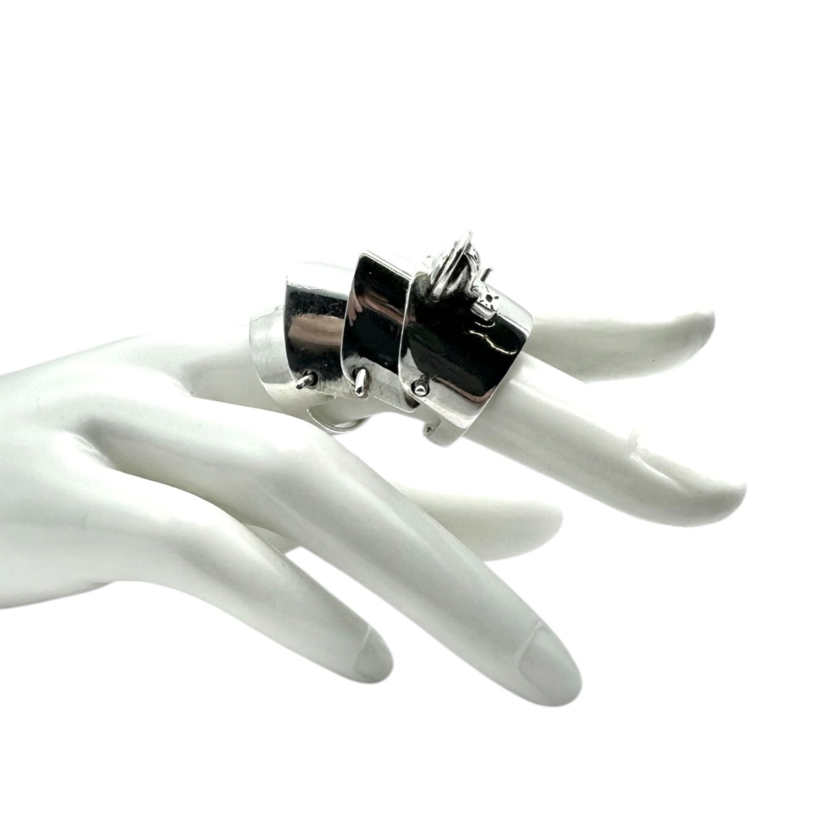 圧倒的存在感】 アーマーリング Silver 925 刻印 Design Ring シルバー 