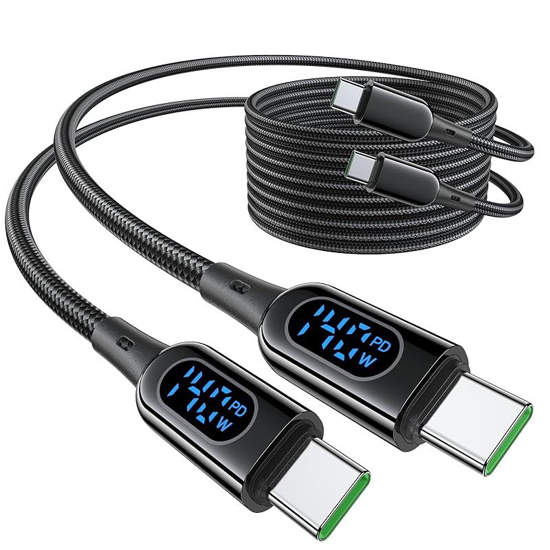 【新品】 MINSLIS DC03 USB Type C ケーブル【140W/5A 2本セット】PD対応【2m】Type-C to Type-C 急速充電 出力スクリーン表示 ナイロン編み タイプc 充電コード iPhone 17/16 Pro/16 Pl 0