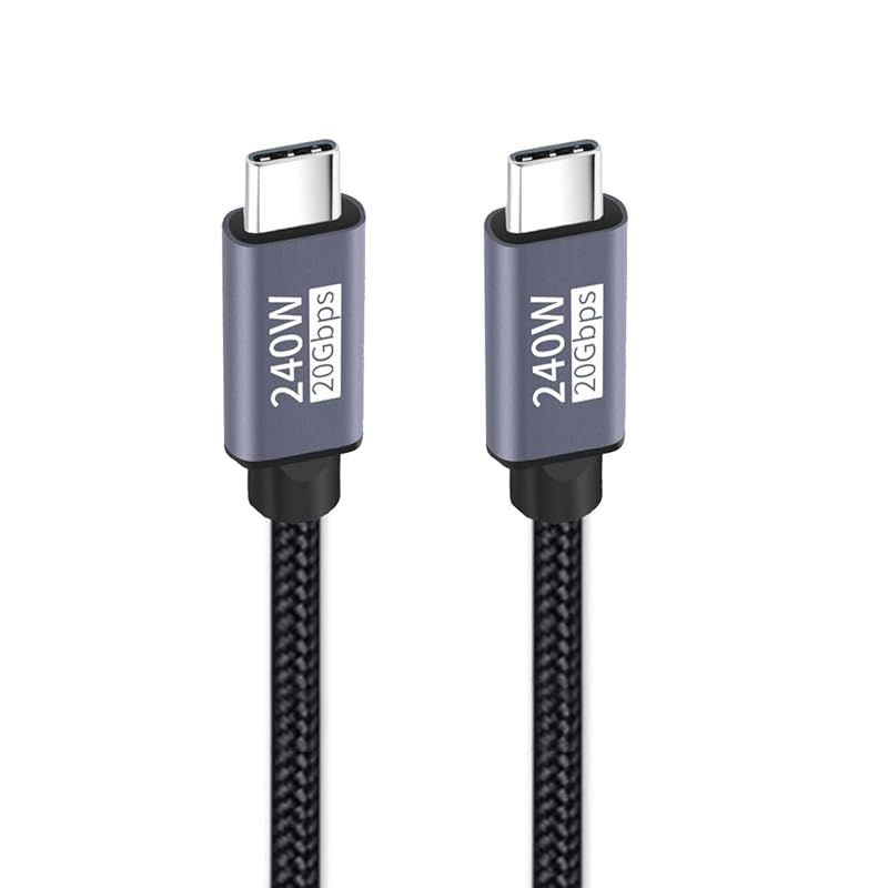【新品】 xiwai USB-Cケーブル オス-オス USB3.2 20Gbps 240W 8K 5K 4K USB4.0 スリーブ ブレイド ハイパーコイル Type-C 高速充電コード 1m 1