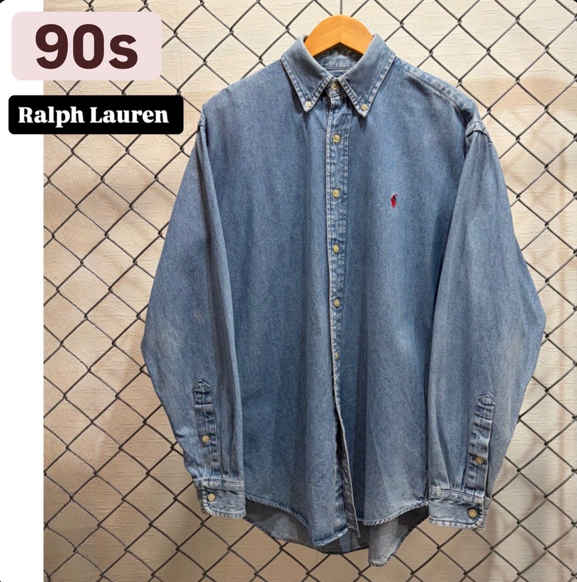 90s Ralph Lauren BLAIRE デニムシャツ ポニー刺繍 90年代