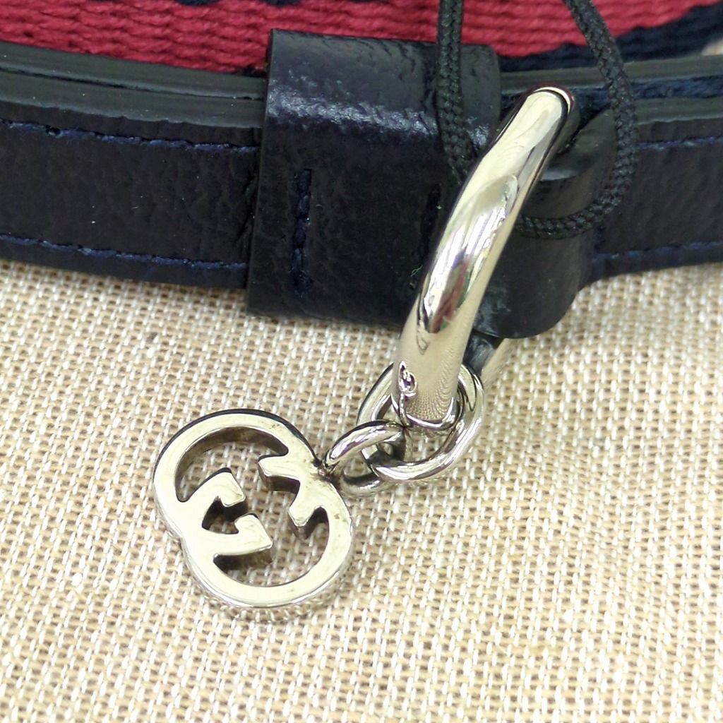 GUCCI グッチ エクストラ スモール ペット リード ネイビー レッド