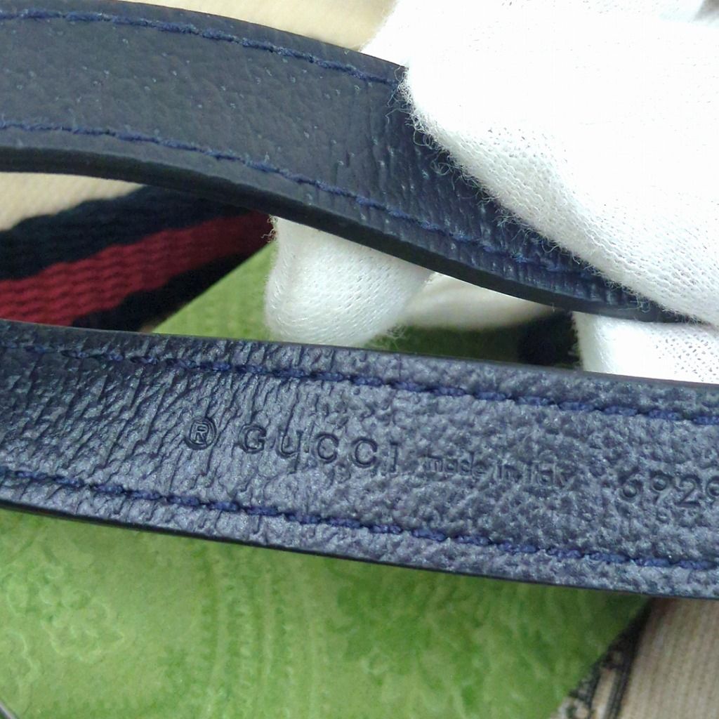 GUCCI グッチ エクストラ スモール ペット リード ネイビー レッド