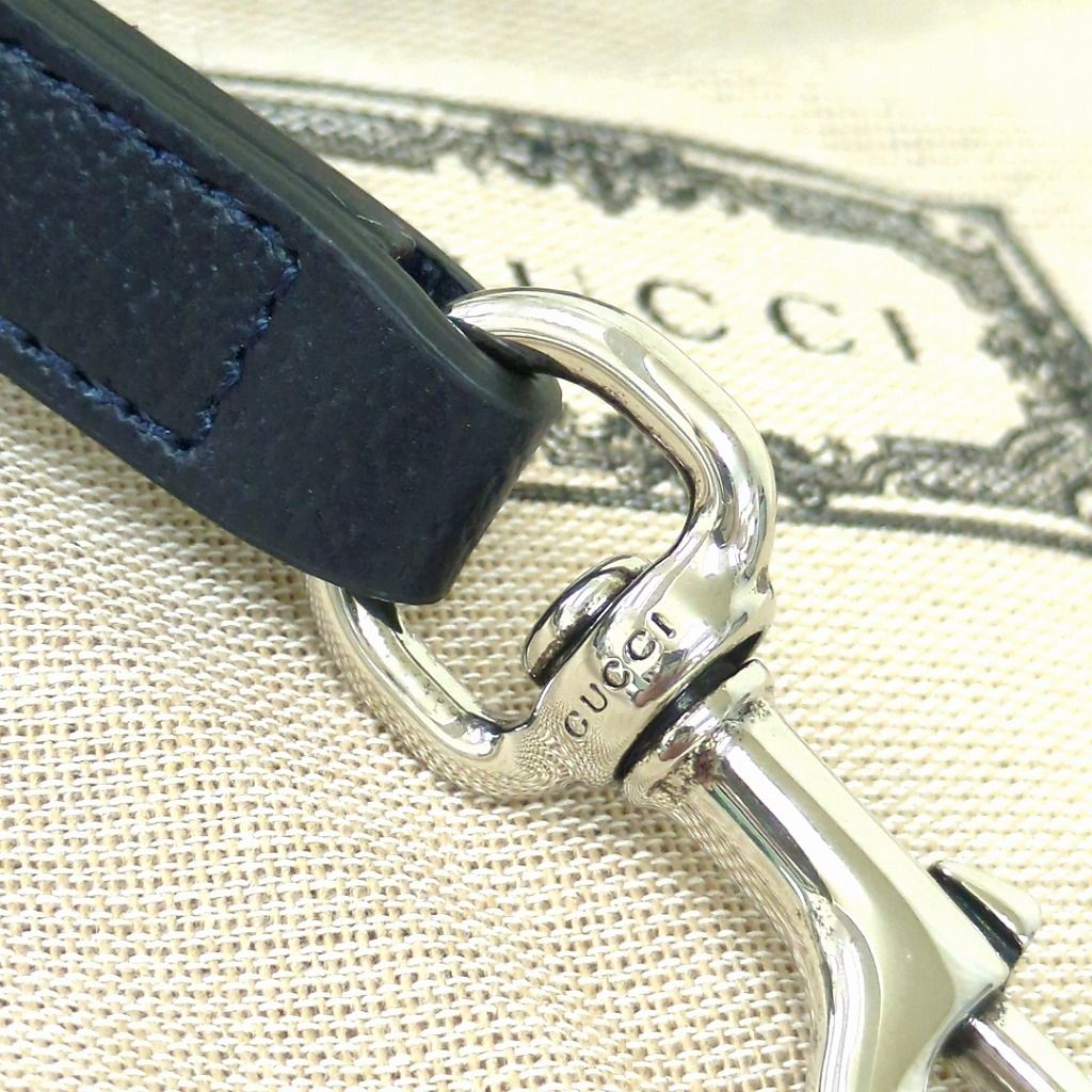 GUCCI グッチ　エクストラ スモール ペット リード　ネイビー　ベージュ　イタリア製 GUCCI グッチ エクストラ スモール ペット リード ネイビー ベージュ