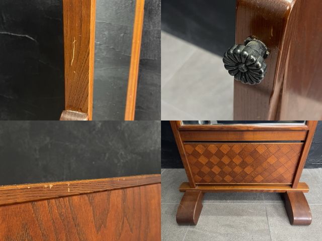 手渡し歓迎 江戸指物 姿見 【中古】スタンドミラー 全身鏡 約56×30 
