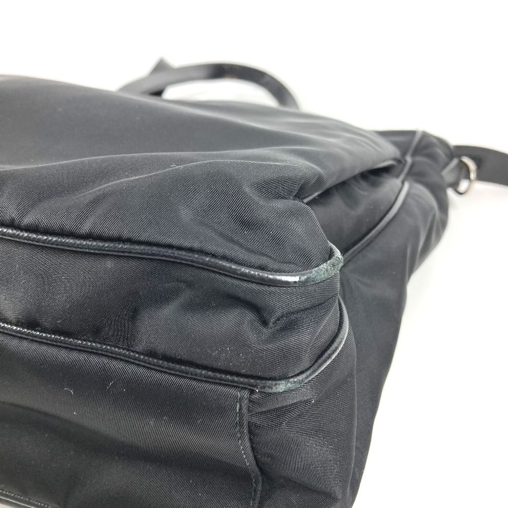 プラダ PRADA トライアングルロゴ 三角ロゴ プレート VA1033 カバン トートバッグ ショルダーバッグ レザー/ナイロン ブラック PRADA - プラダ PRADA トライアングルロゴ 三角ロゴ プレート VA1033