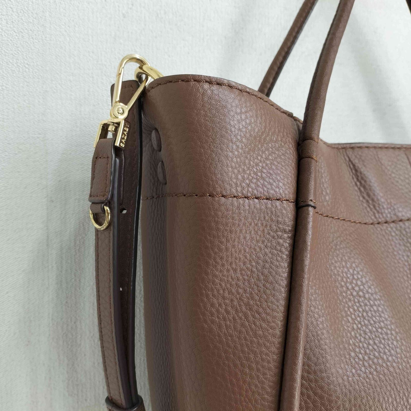 SAZABY サザビー 2WAYトートバッグ レザー ブラウン レディース【中古 