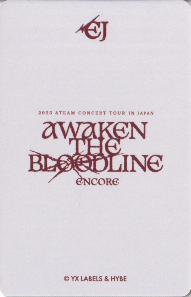 &TEAM LIVE PHOTO CARD EJ 2025 AWAKEN THE BLOODLINE ENCORE - メルカリ