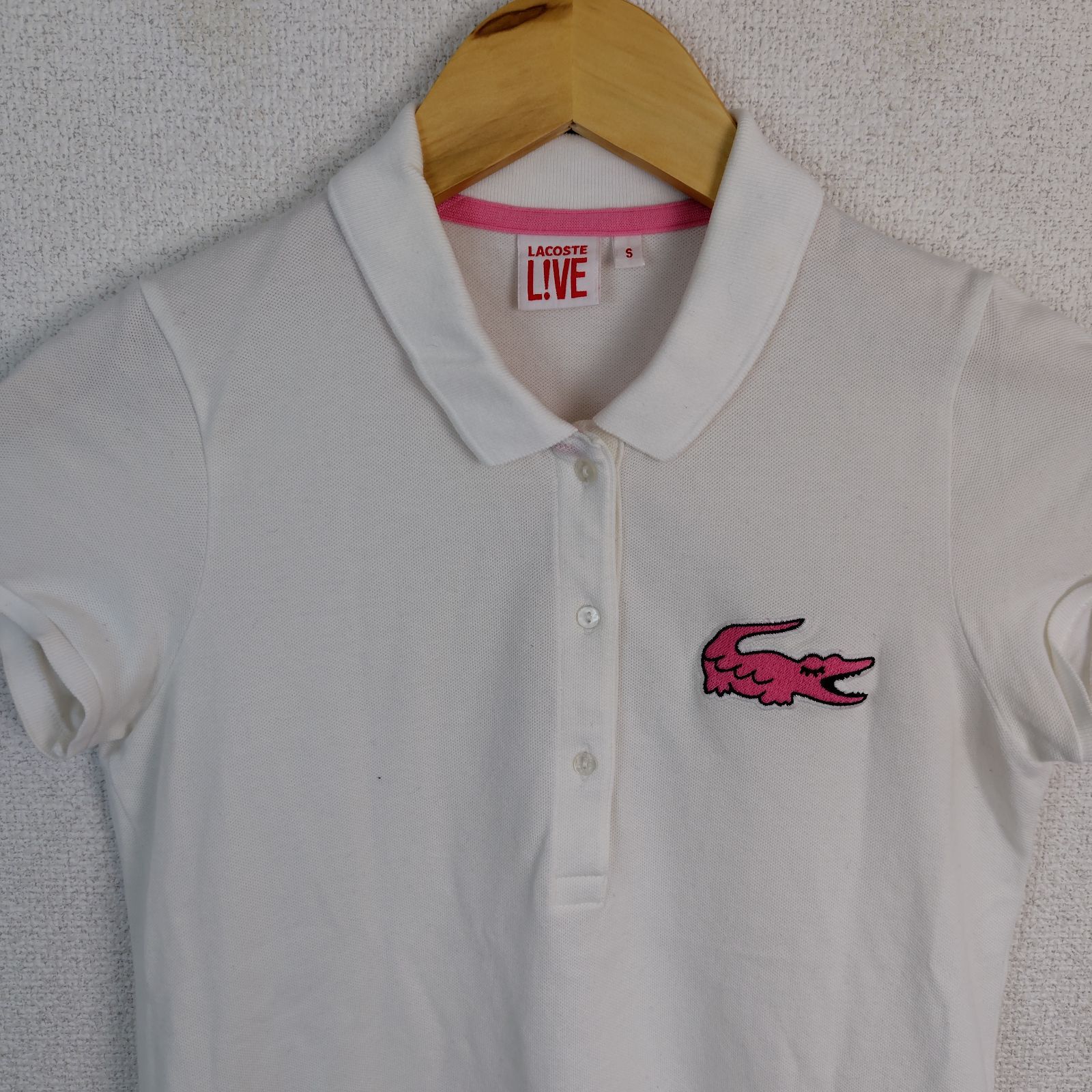 LACOSTE L!VE ラコステライブ ポロシャツ ロゴ刺繍 ホワイト Sサイズ