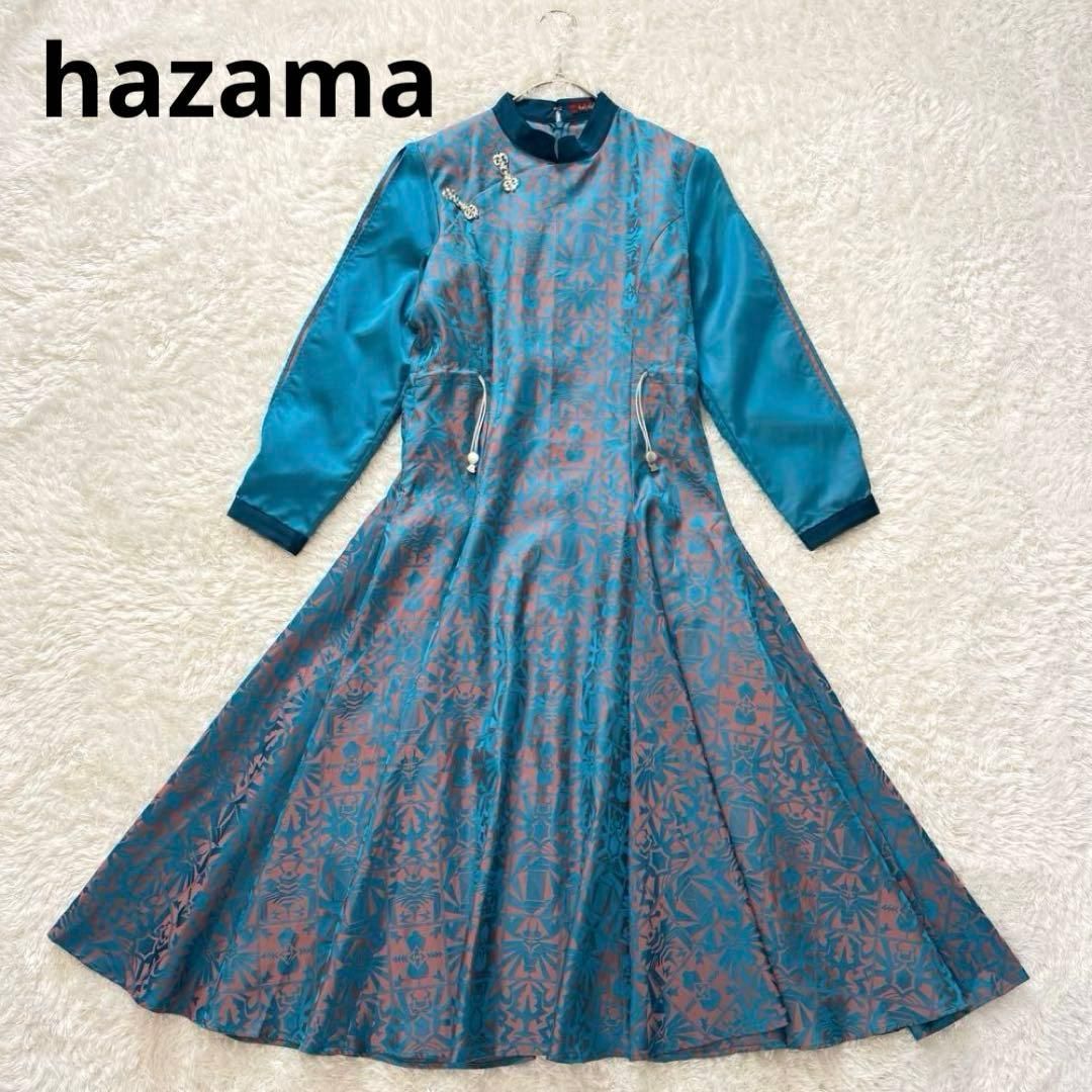 hazama ハザマ 21SS 虚空を紡ぎ、織り成す物語のワンピース ブルー 