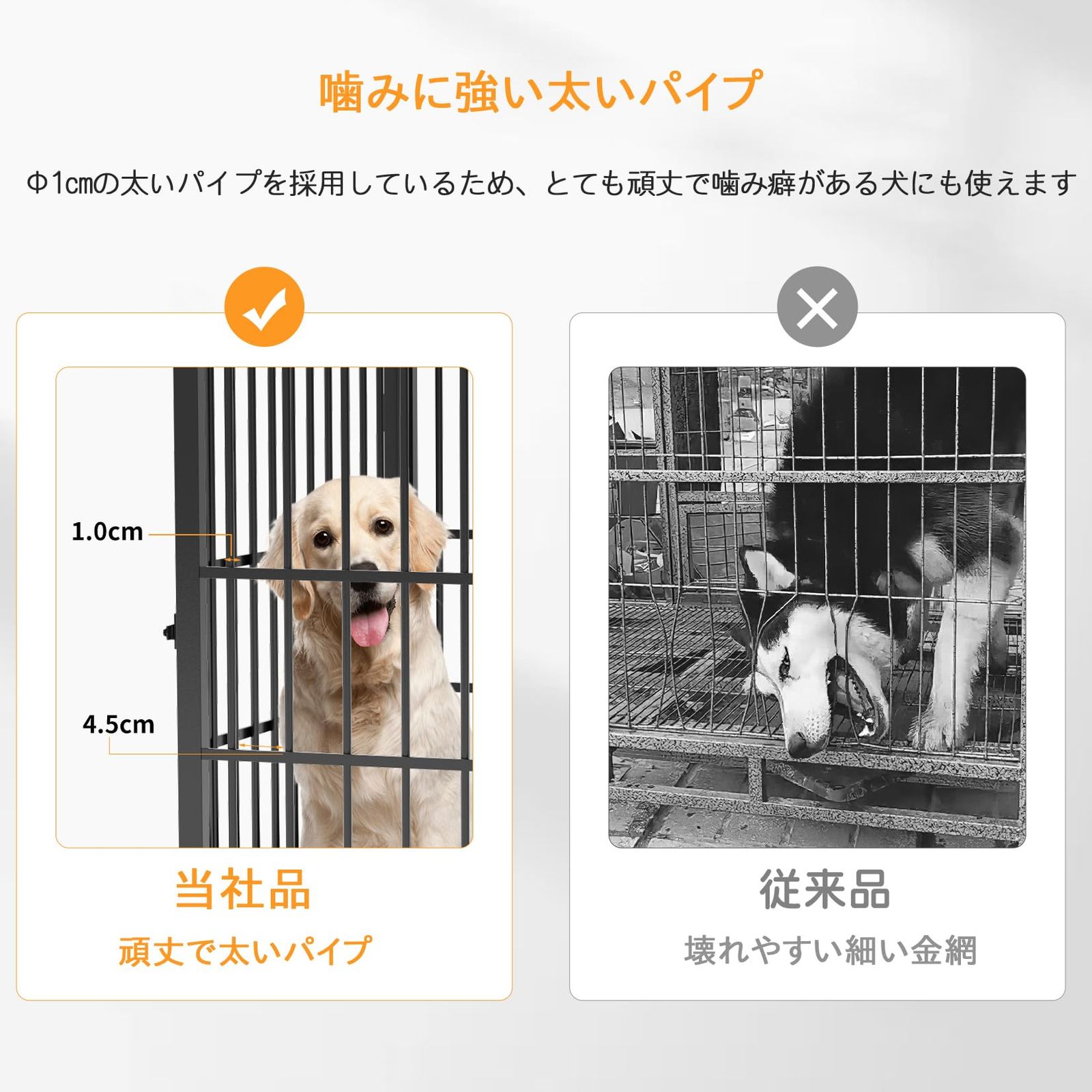 BingoPaw 大型犬用ケージ 屋根付き ドッグハウス 室内 木製 連結 丈夫