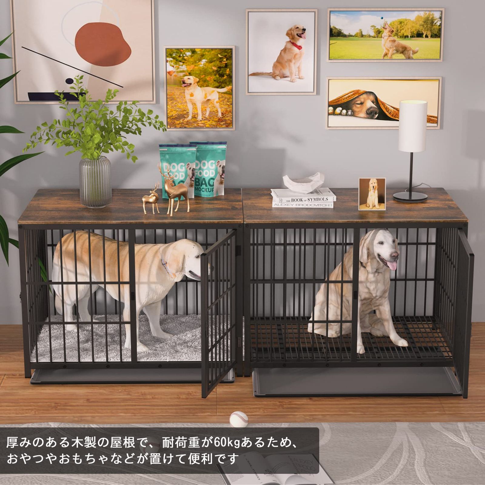 BingoPaw 扉付き 犬小屋 大型犬ケージ 屋根付きドッグハウス Lサイズ BingoPaw 扉付き 犬小屋 大型犬ケージ 屋根付きドッグハウス Lサイズ