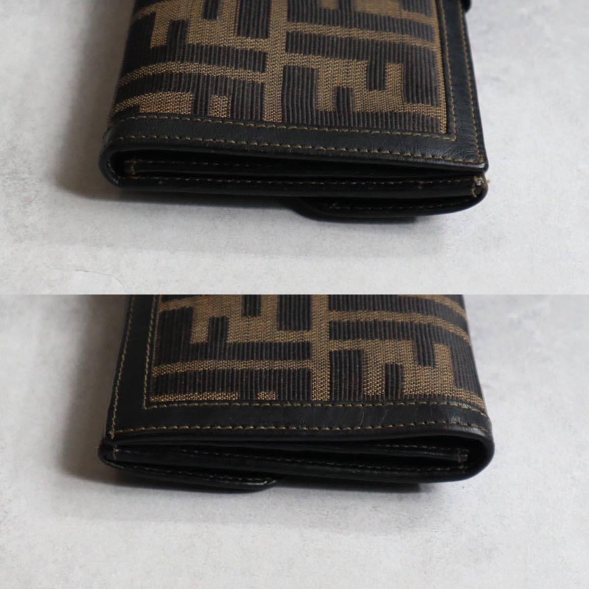 FENDI フェンディ ズッカ フラップ 長財布 茶 コンチネンタル 
