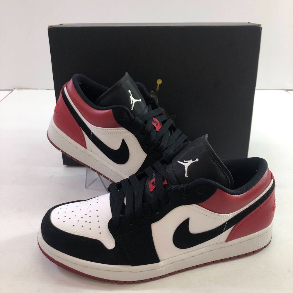 04w6514∞※【中古】NIKE AIR JORDAN 1 LOW Black Toe ナイキ エア 
