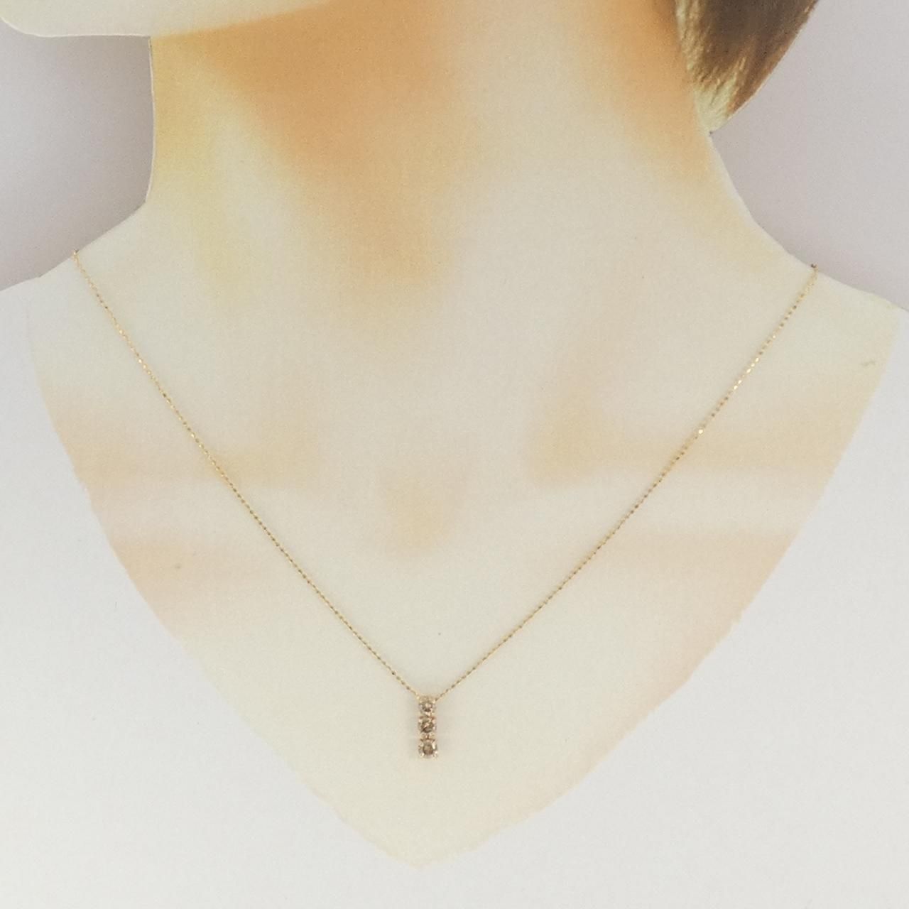 K18PG スリーストーン ダイヤモンド ネックレス 0.50CT - メルカリ
