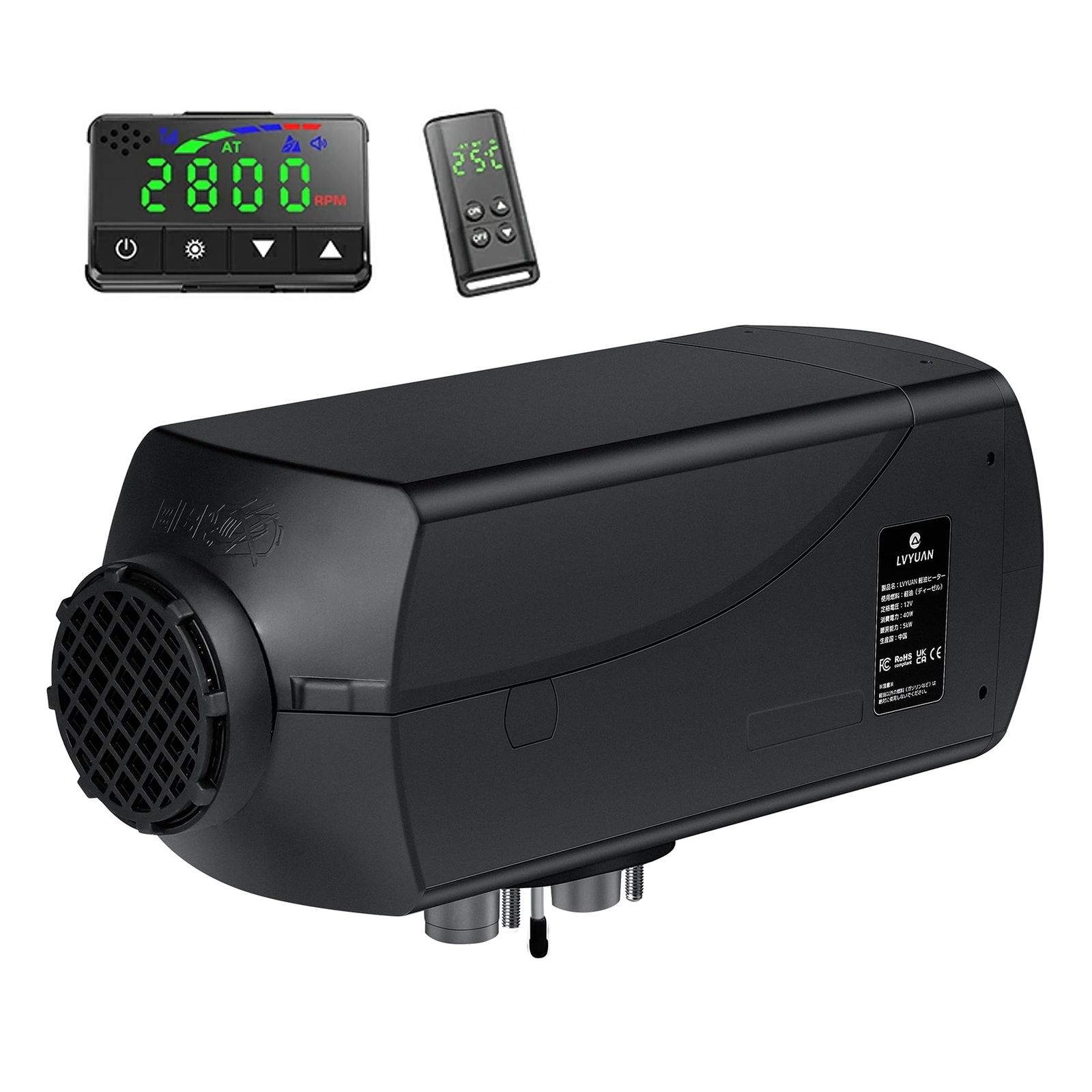 リョクエン(LVYUAN) FFヒーター 5kW 12V 軽油ヒーター 低燃費 省エネ