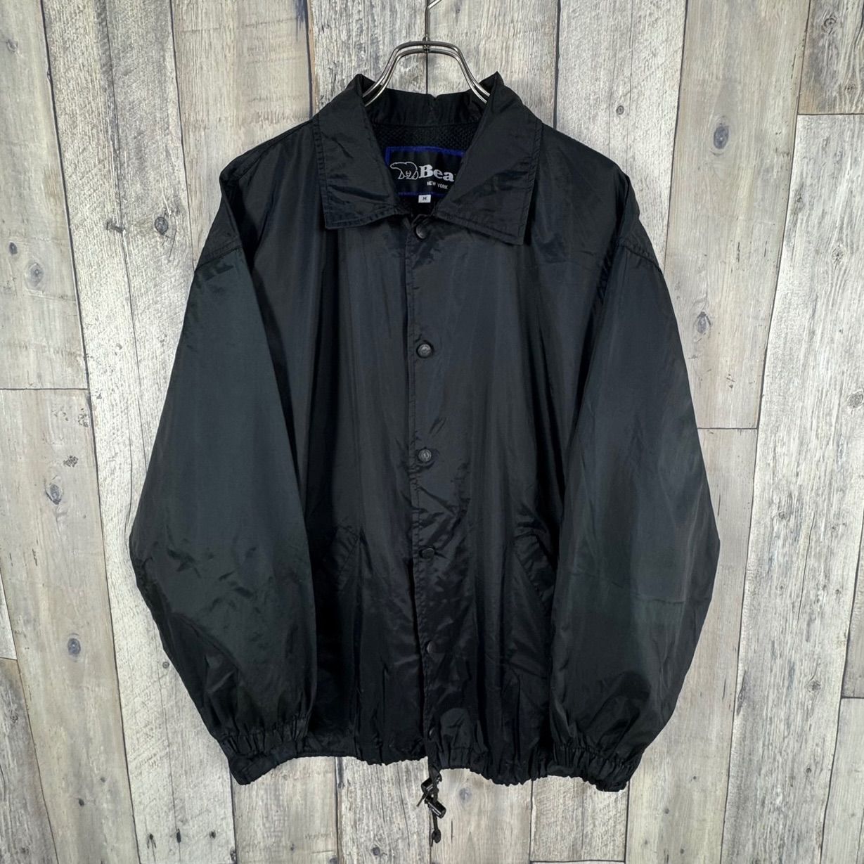 OLD Bear NEW YORK USA 90s ベアー ブラック ボタン ナイロン コーチ 