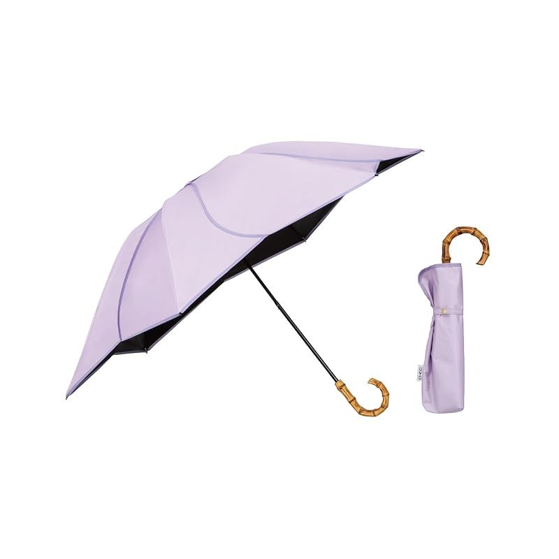 【新品】 Wpc. 最強の日傘 UVO(ウーボ)折りたたみ傘／3段 フローラル ラベンダー 《遮光率＆UVカット率100%/UPF50＋/遮熱/晴雨兼用》 親骨55cm レディース バンブー おしゃれ 可愛い フェミニン 女性 UVO3F-020 1