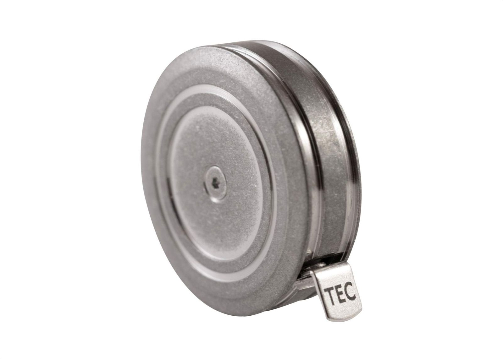 TEC Accessories Ti-Tape チタン格納式ミニ巻尺 (ストーンウォッシュ仕上げ) - インペリアルとメトリック 3フィート ユーザー交換可能 小型メジャーテープ - EDC、軽量、ポケットサイズのキーチェーンク [ストーンウォッシュ仕上げ。]