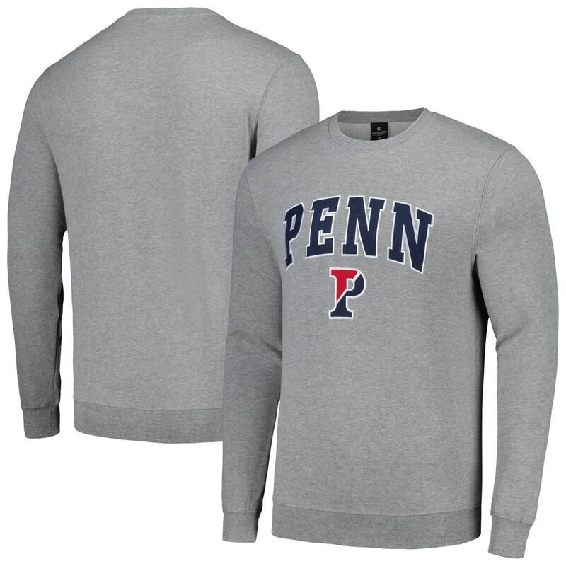コロシアム メンズ アウター パーカー・スウェット シャツ ロゴ Mens Colosseum Heather Gray Pennsylvania Quakers Arch Logo Pullover Sweatshirt Pen Grey グレー