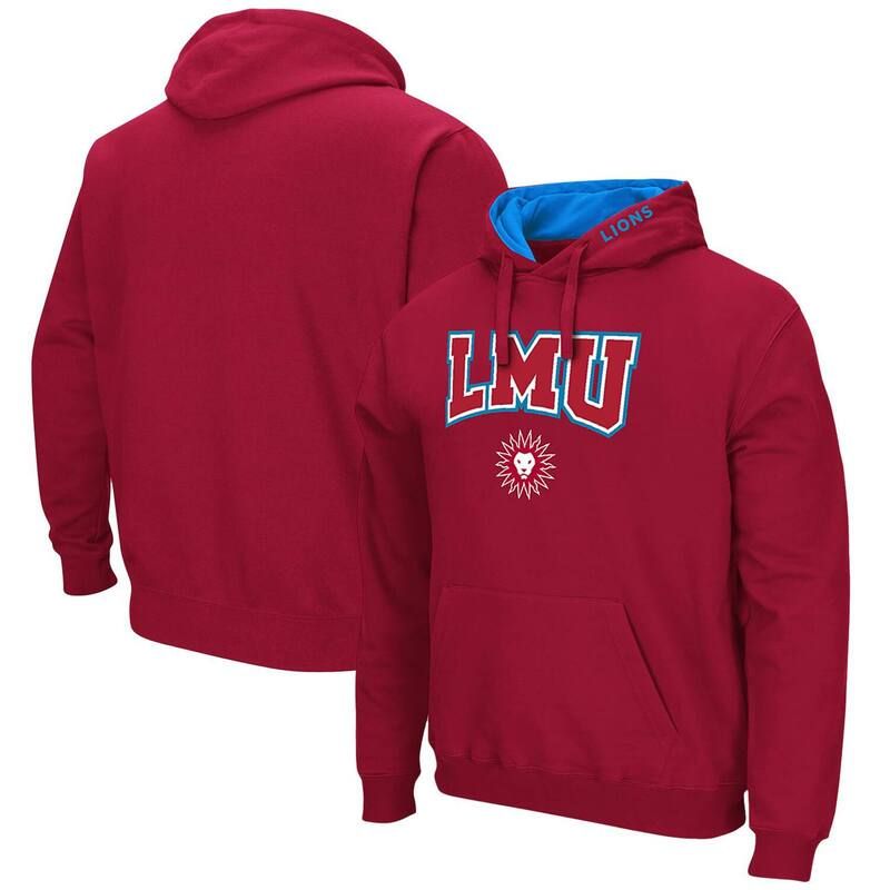 コロシアム メンズ アウター パーカー・スウェット ロゴ Mens Colosseum Crimson Loyola Marymount Lions Arch and Logo Pullover Hoodie Nc2 Red レッド