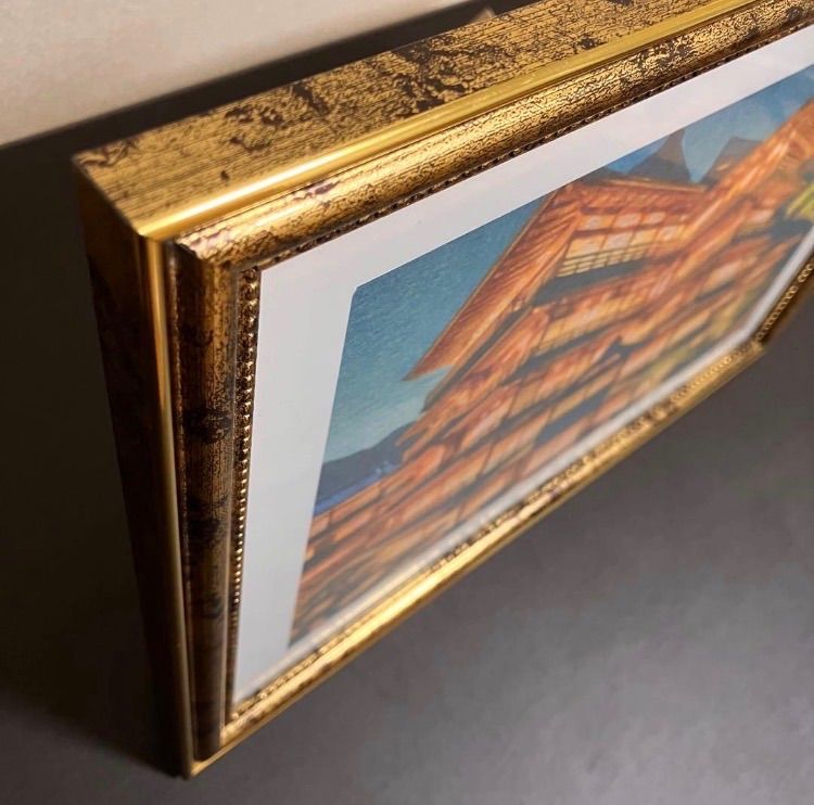 ジブリアート109 千と千尋の神隠しより「金具屋」額装品 額縁寸法45