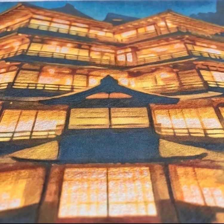 ジブリアート109 千と千尋の神隠しより「金具屋」額装品 額縁寸法45