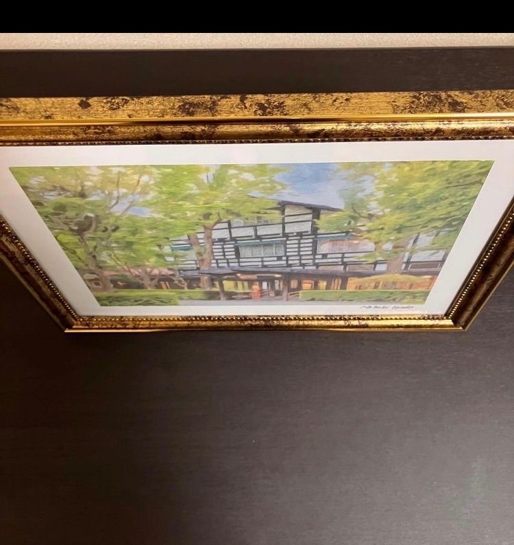 ジブリアート107 風立ちぬより「万平ホテル」額装品 額縁寸法45㎝×33