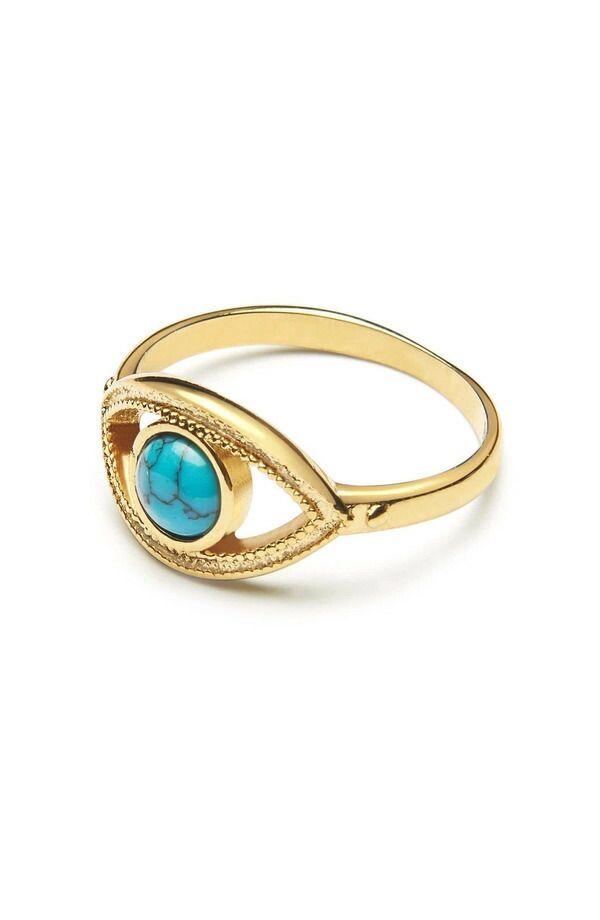 Niagara Womens Accessory Ring Nialaya Skyfall Turquoisevil Eye Ringold Turquoise Turquoise