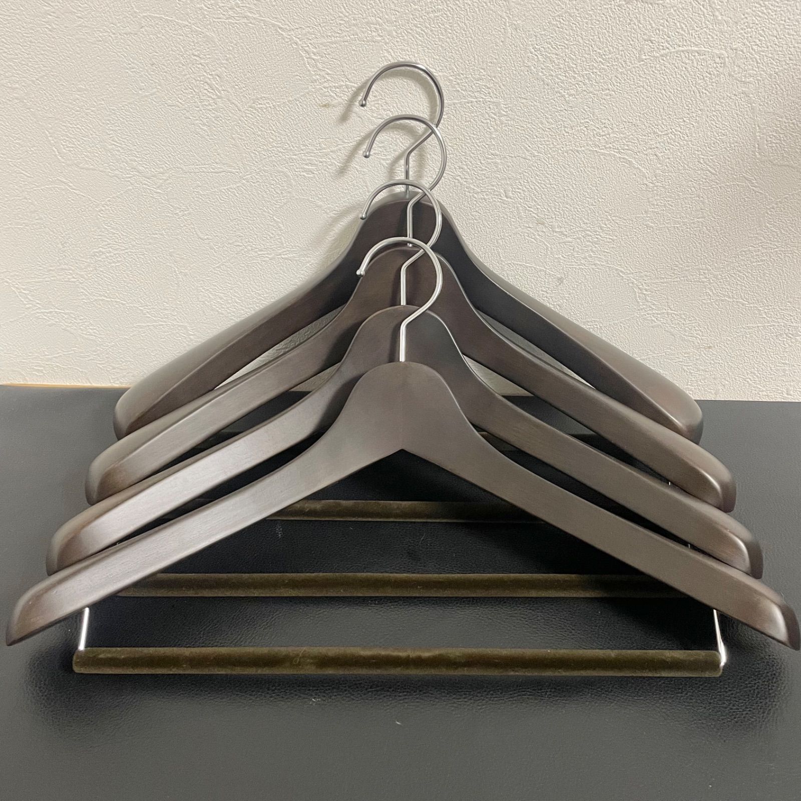 まとめて4本セット】NAKATA HANGER ナカタハンガー 木製スーツハンガー 