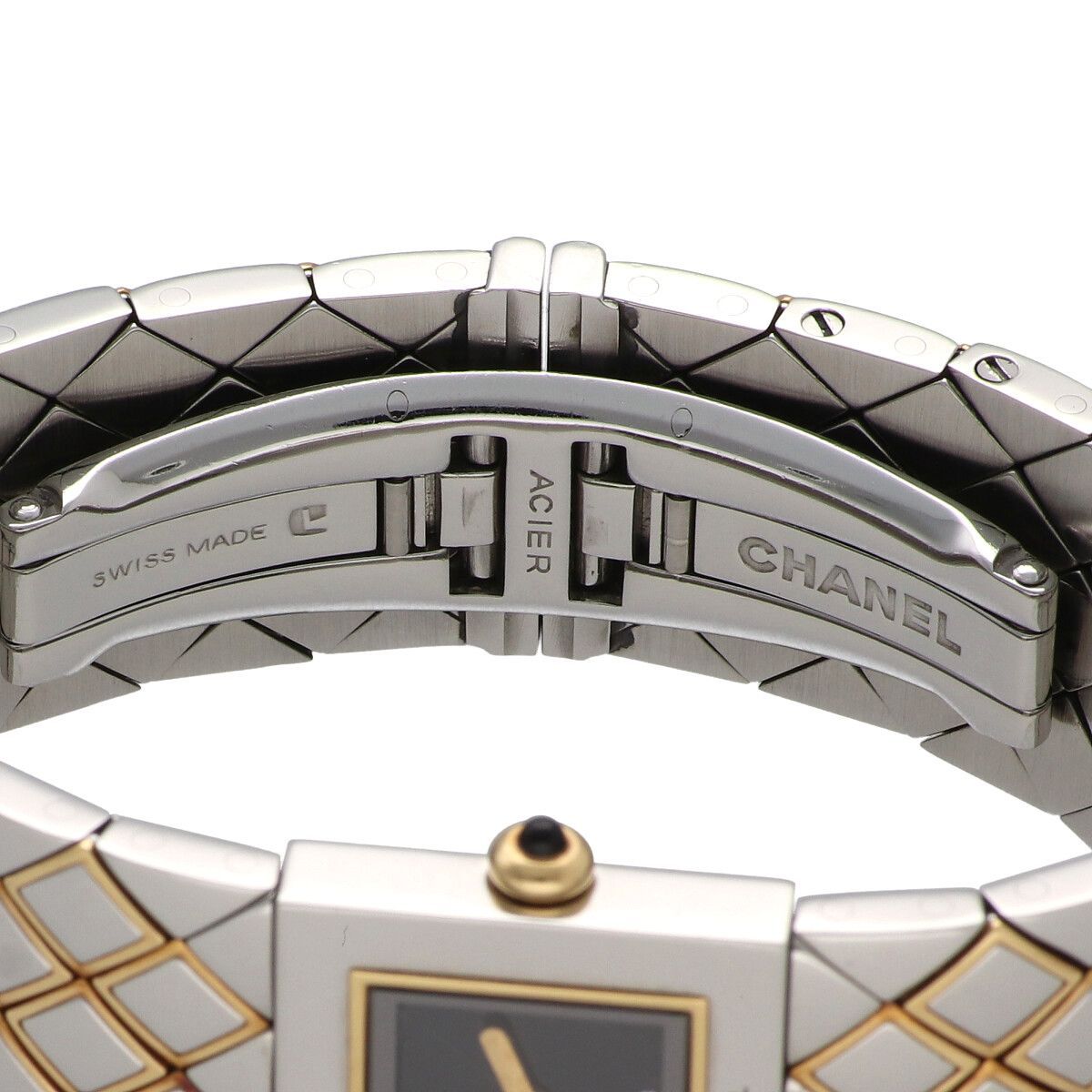 中古】 CHANEL シャネル マトラッセ H0475 K18YG SS バングル 腕時計