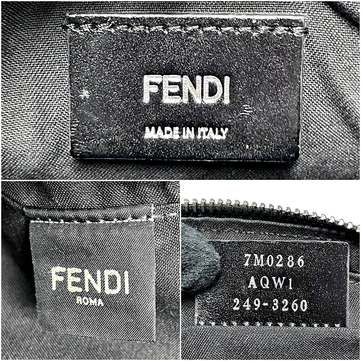 中古】 Fendi フェンディ ズッカエンボス ダイアゴナル カメラケース