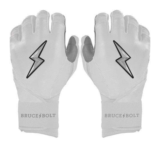 ブルースボルト　野球　ソフトボール　バッティンググローブ　ロングカフ　ホワイト　Chrome Series Long Cuff Batting Gloves - White
