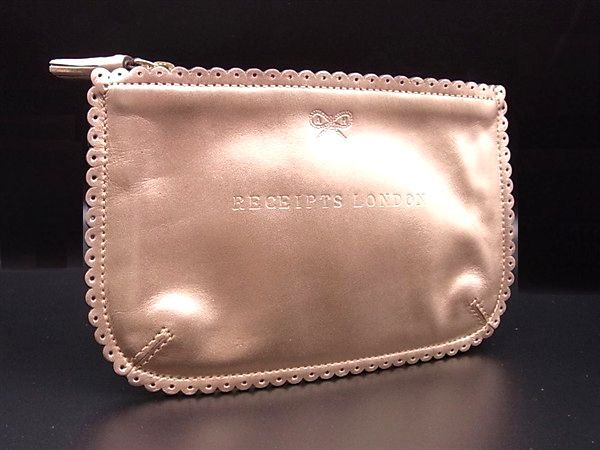 アニヤ ハインドマーチ ポーチ RECEIPTS ゴールド ANYA HINDMARCH 