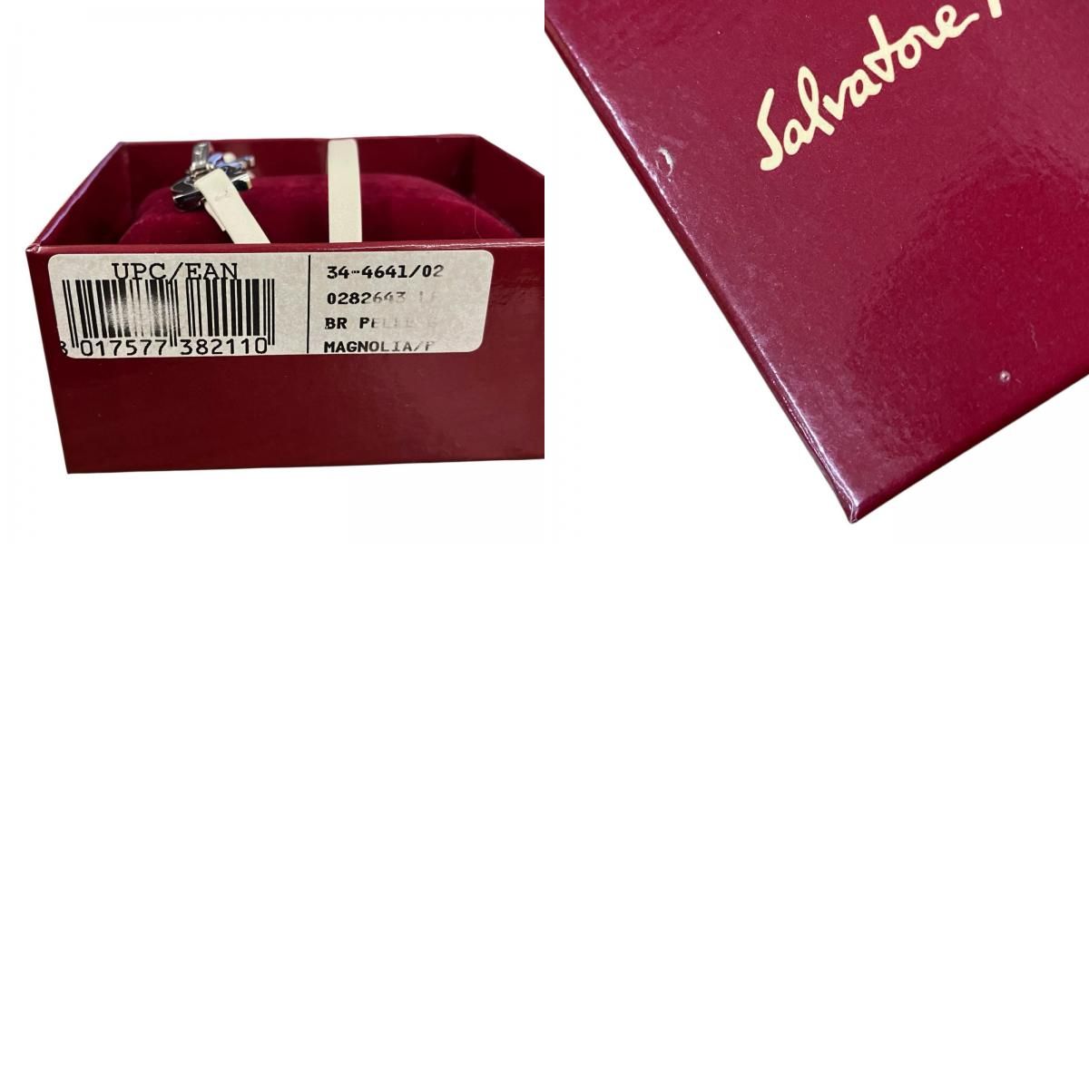 180053 現状品 Salvatore Ferragamo サルヴァトーレフェラガモ ブレスレット レザー ホワイト、シルバー バングル レザー [0000000007905] 180053 現状品 Salvatore Ferragamo サルヴァトーレフェラガモ
