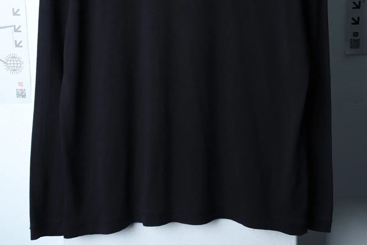 トップス (XL-3XL) ヴィンス 長袖Tシャツ オーバーサイズ ブラック 無地-1819D