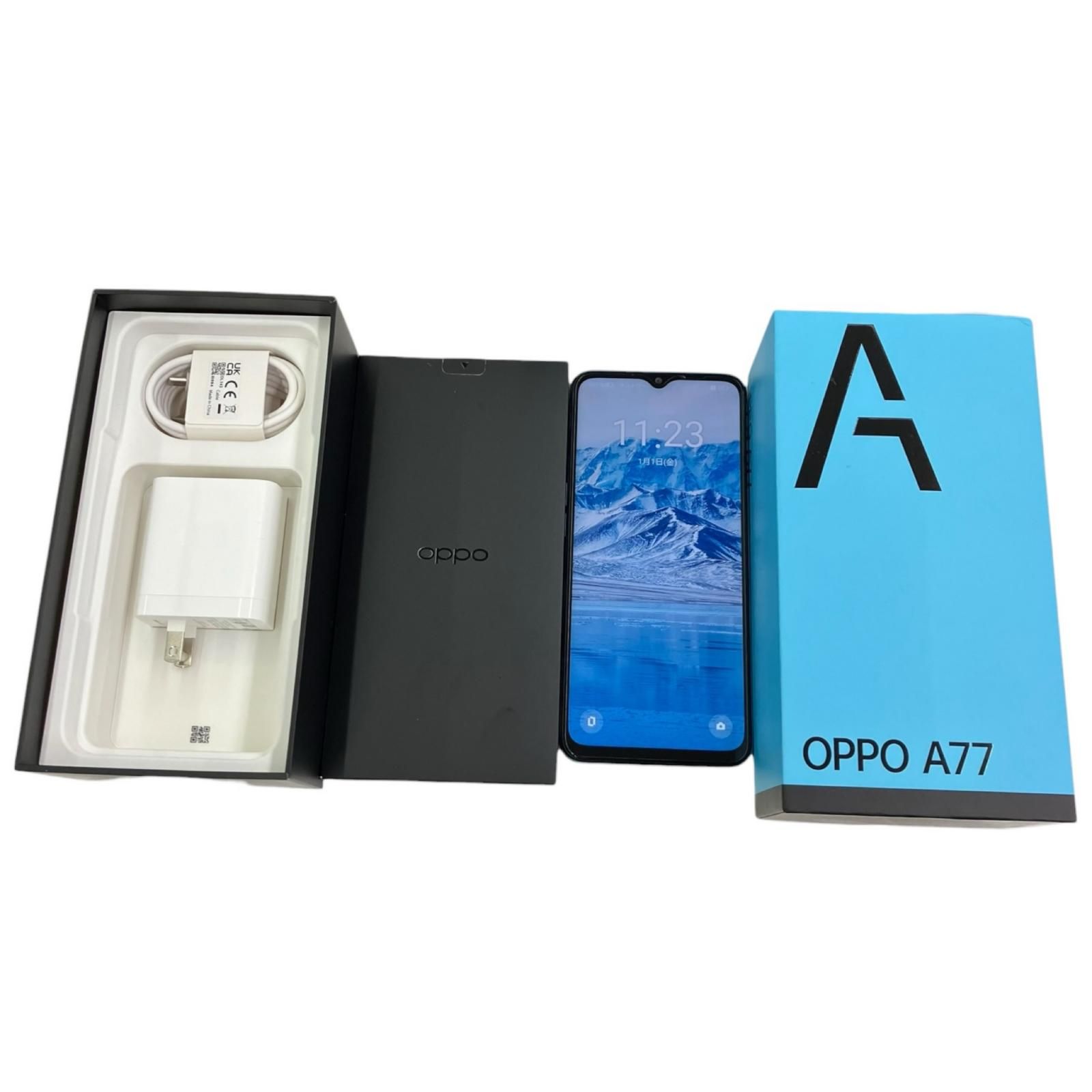 美品】OPPO A77 128GB ブルー SIMフリー CPH2385 - メルカリ