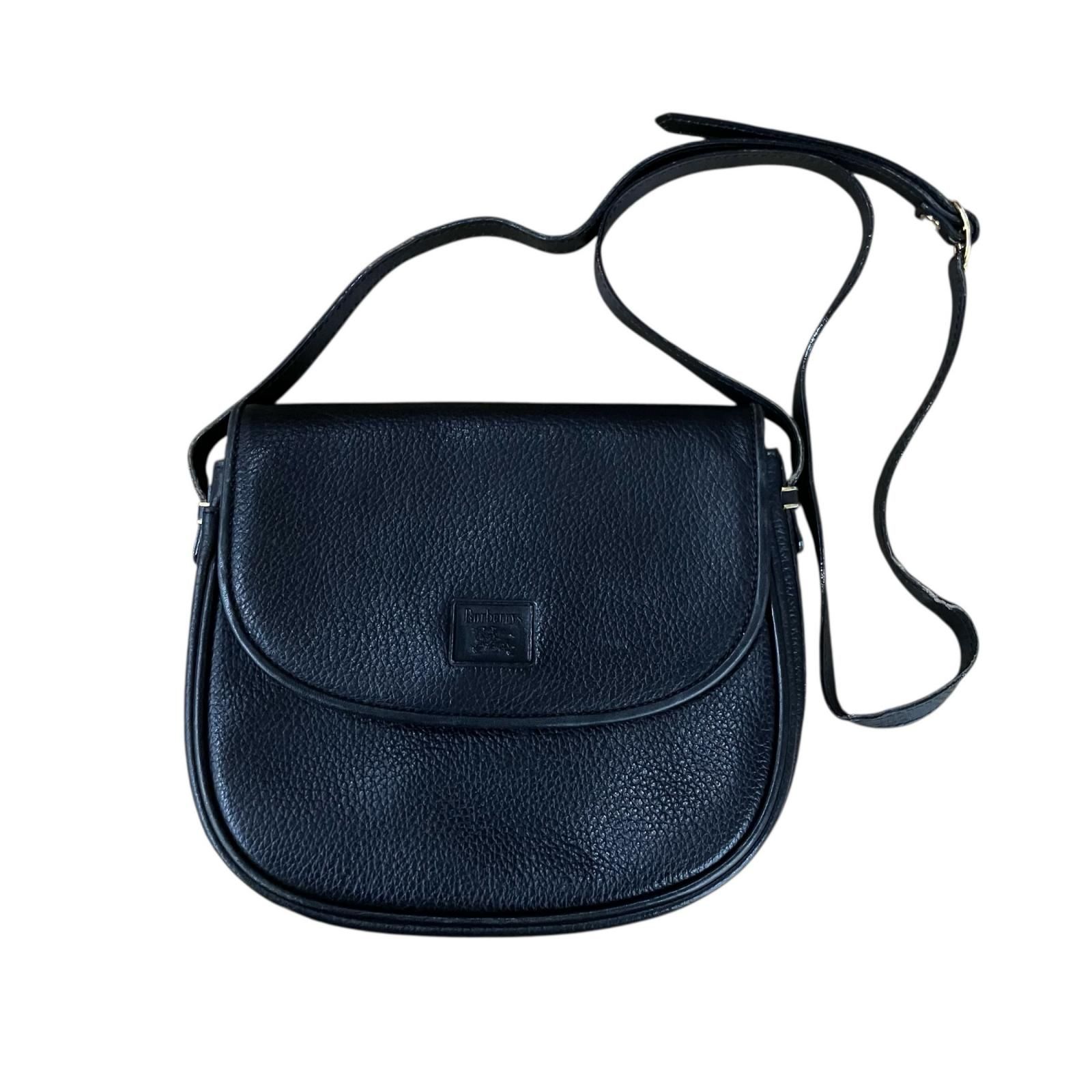 180053 現状品 BURBERRY バーバリー ショルダーバッグ ブラック レザー 