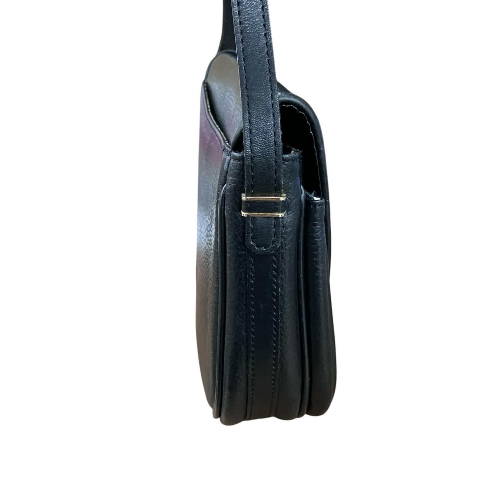 180053 現状品 BURBERRY バーバリー ショルダーバッグ ブラック レザー 