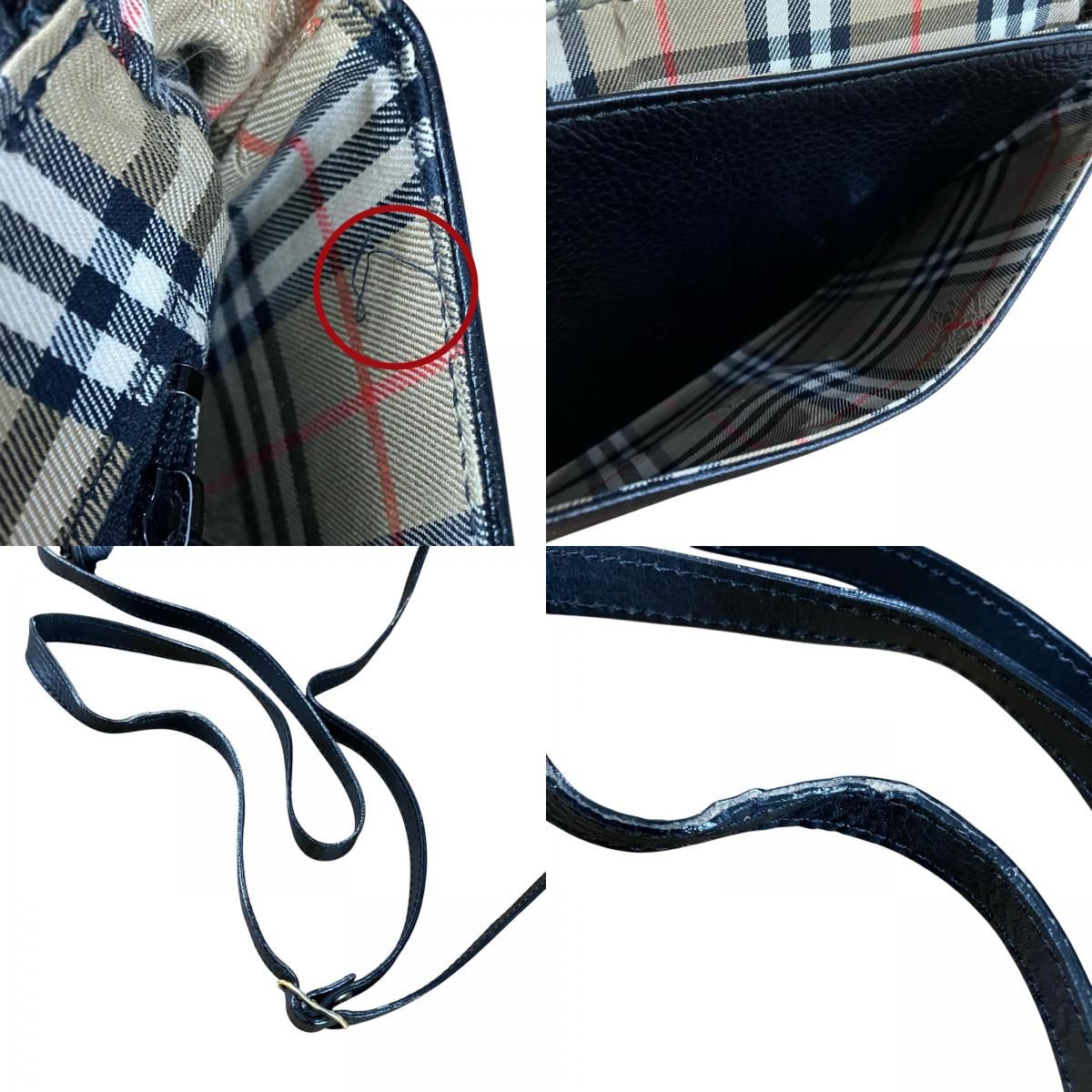 180053 現状品 BURBERRY バーバリー ショルダーバッグ ブラック レザー 
