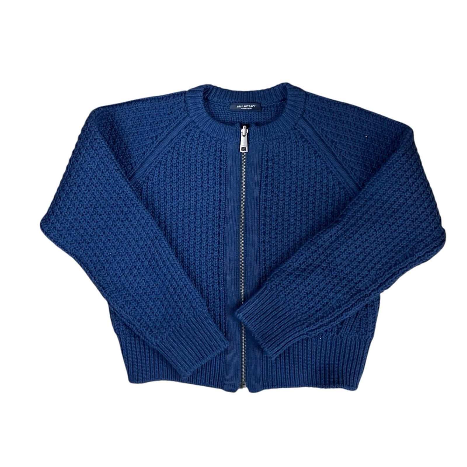 180053 現状品 BURBERRY バーバリー ジップアップニット ブルーネイビー リバーシブル レディース [0000000007987] 180053 現状品 BURBERRY バーバリー ジップアップニット ブルー