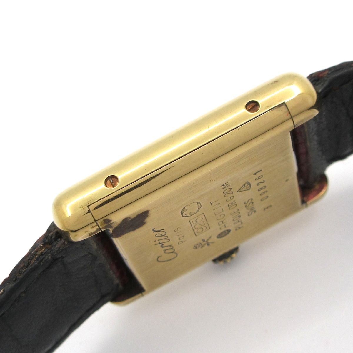 Cartier(カルティエ) 腕時計 マストタンク レディース 925/リザードベルト ボルドー Cartier(カルティエ) 腕時計 マストタンク レディース 925/リザード