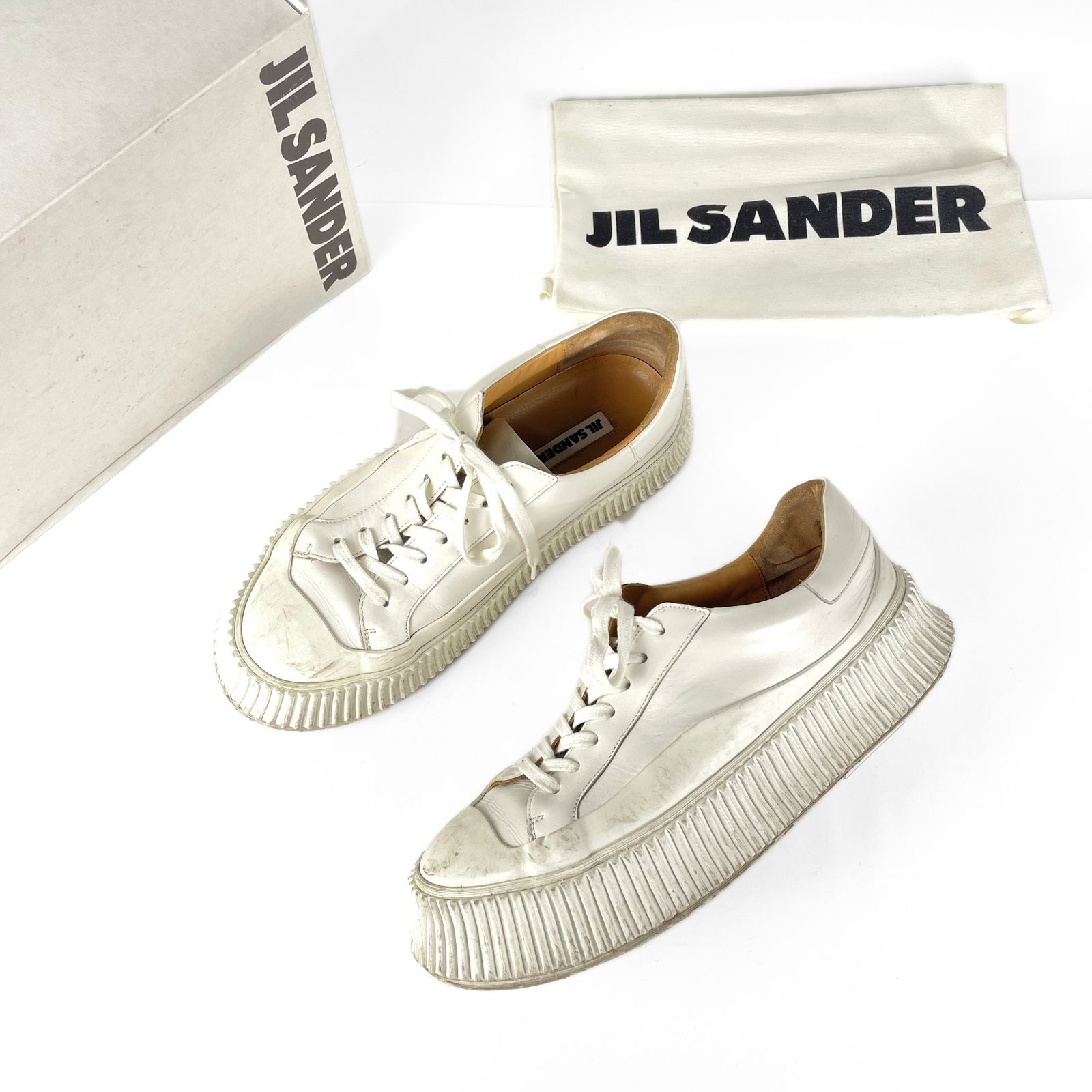 JIL SANDER / ジルサンダー | レザー プラットフォーム スニーカー 