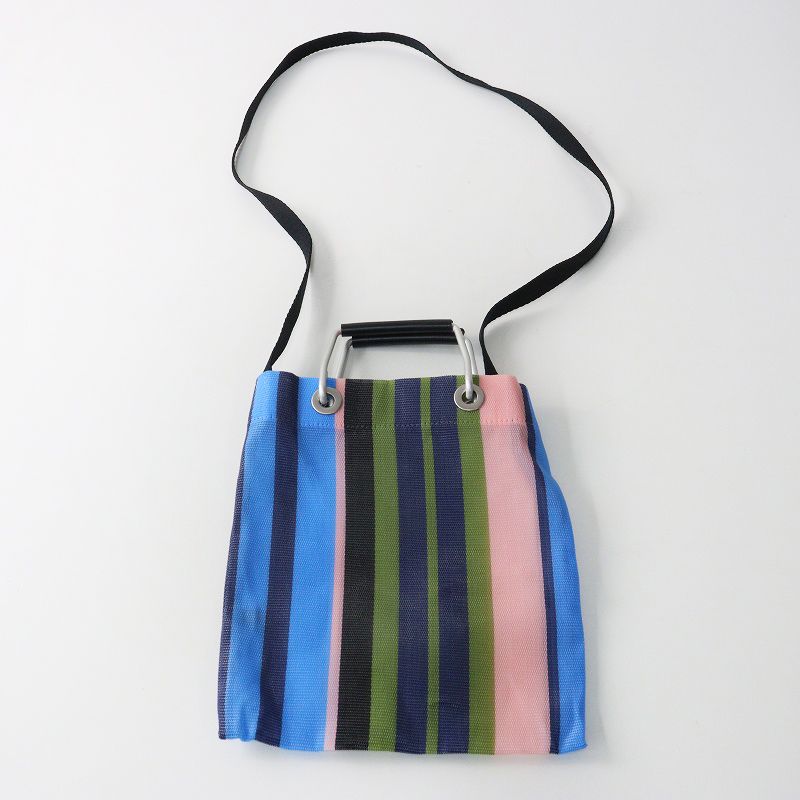 美品 マルニ MARNI MARKET STRIPE MINI SHOULDER BAG マーケット