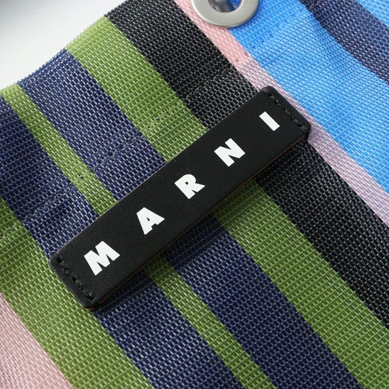 美品 マルニ MARNI MARKET STRIPE MINI SHOULDER BAG マーケット