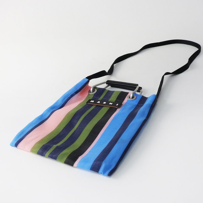 美品 マルニ MARNI MARKET STRIPE MINI SHOULDER BAG マーケット