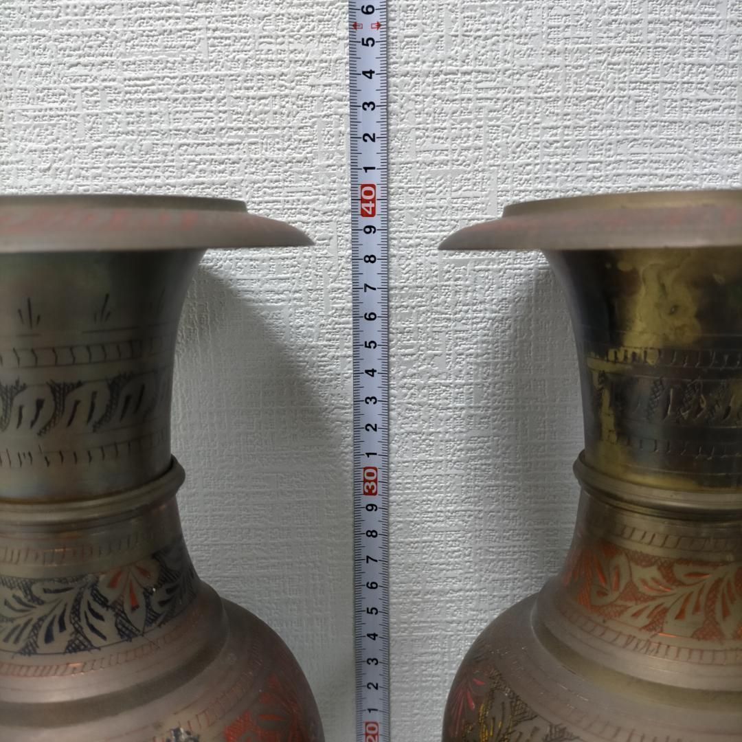 金属製 花器 2点セット フラワーベース 壺 オブジェ アンティーク調