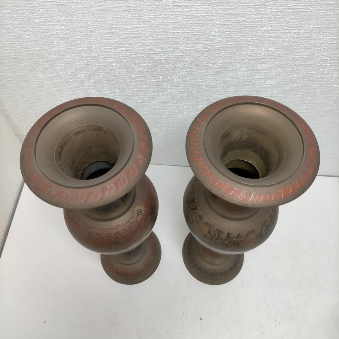 金属製 花器 2点セット フラワーベース 壺 オブジェ アンティーク調