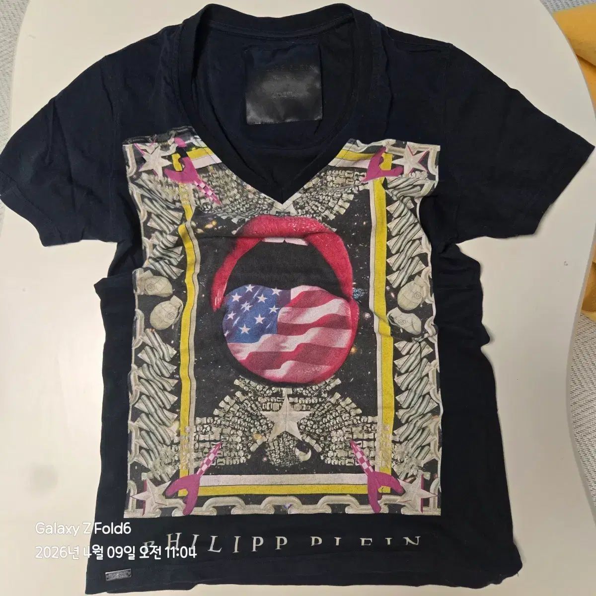 PHILIPP PLEIN(フィリッププレイン) ブラック プリンティング 半袖 T 