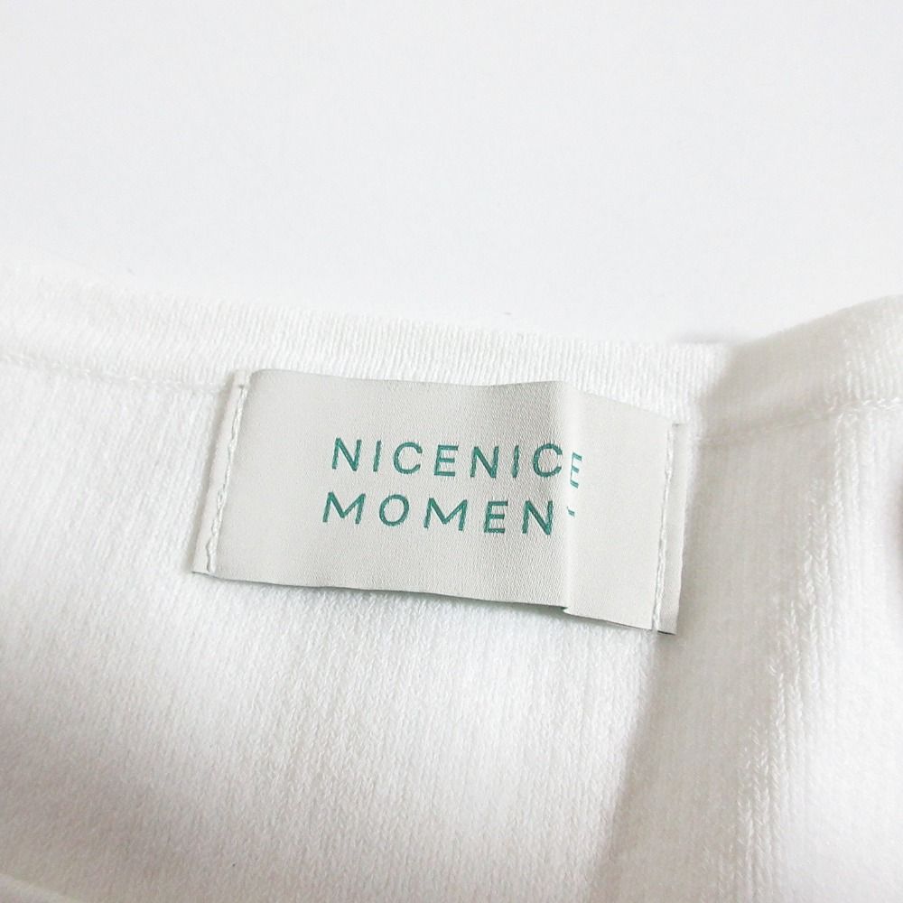 NICENICE MOMENT ニット・セーター M 白 【古着】【中古】【送料無料】 moment+ ニット セーター ホルタースクエアネックボリュームスリーブ