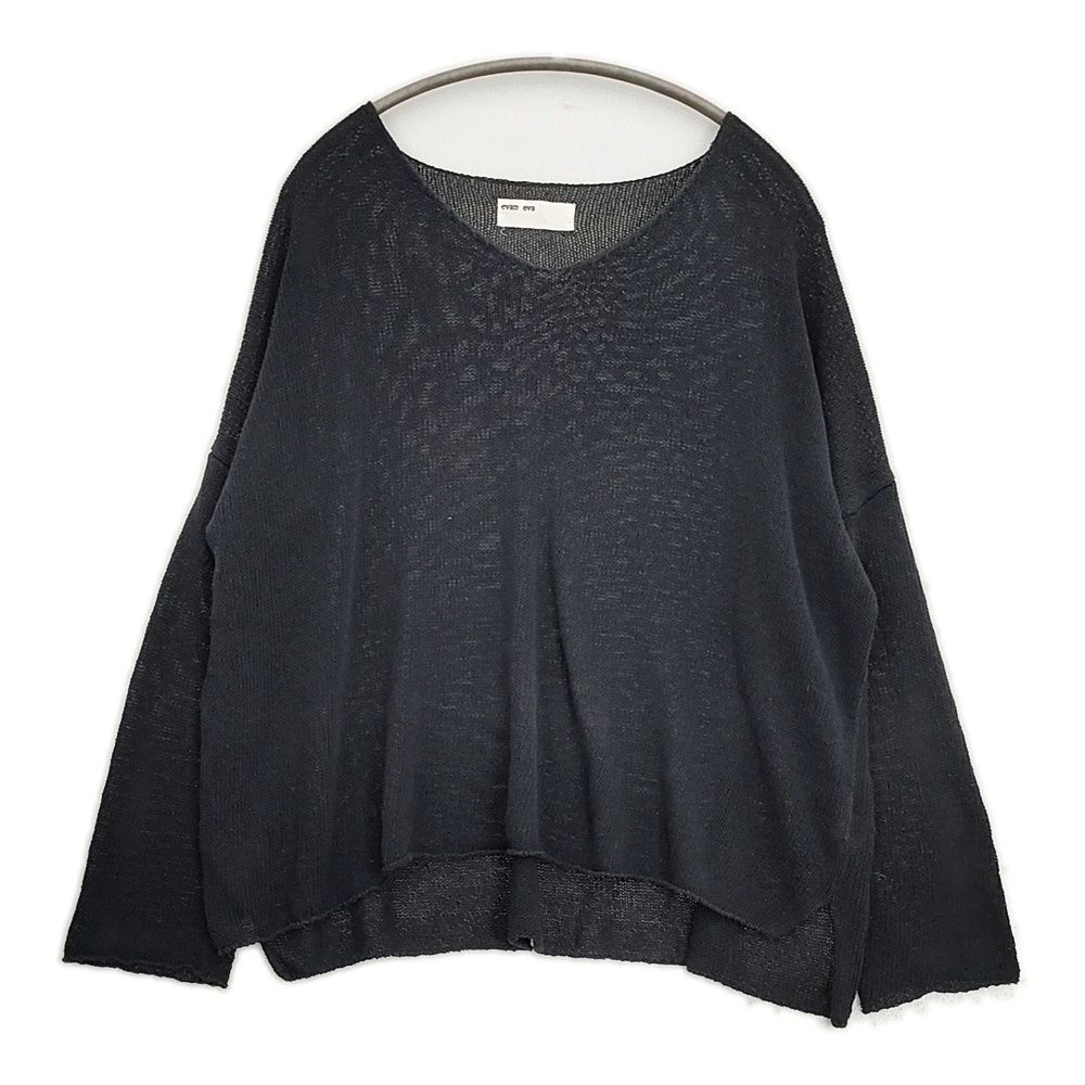 evam eva coil yarn v neck pullover コットンリネンナイロン E231K078 